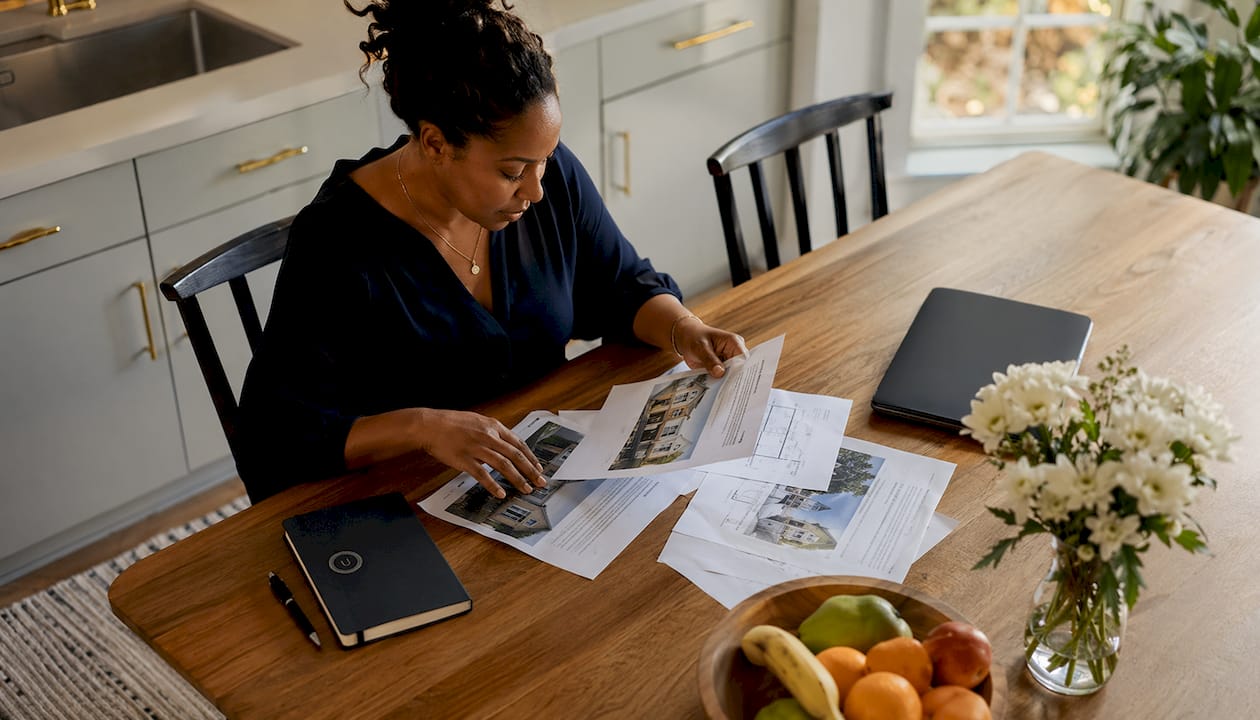 Woman preparing for remote notarisation session