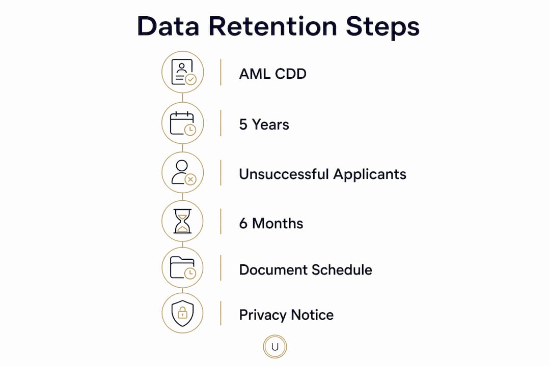 Infographic illustrating estate agent data retention periods