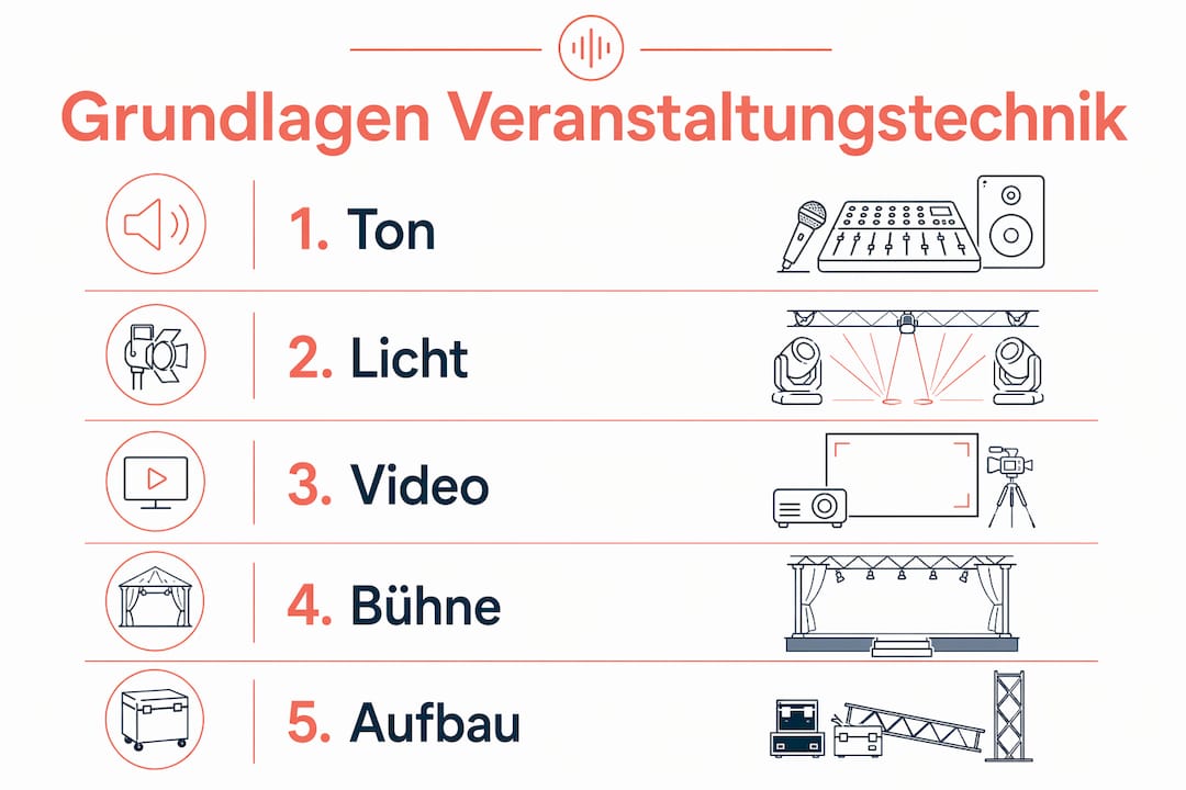 Übersicht: Die fünf wichtigsten Grundlagen der Veranstaltungstechnik auf einen Blick