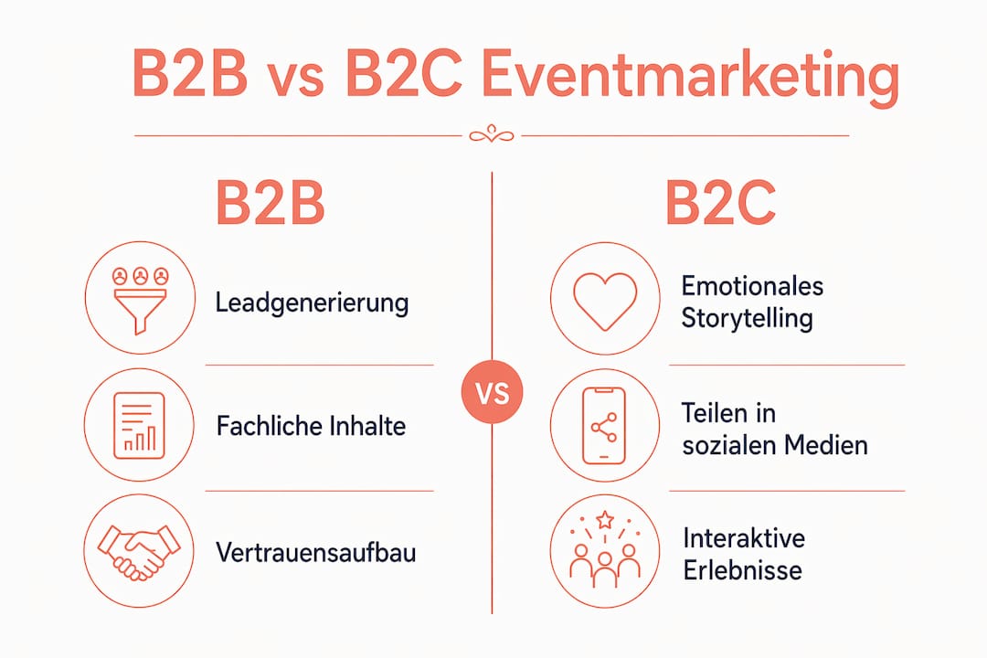 Infografik: B2B- vs. B2C-Eventmarketing im direkten Vergleich