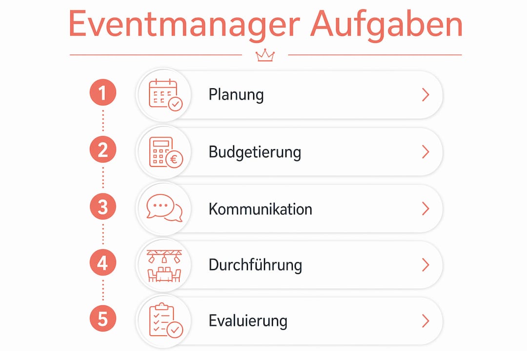 Übersicht: Die wichtigsten Aufgaben eines Eventmanagers auf einen Blick