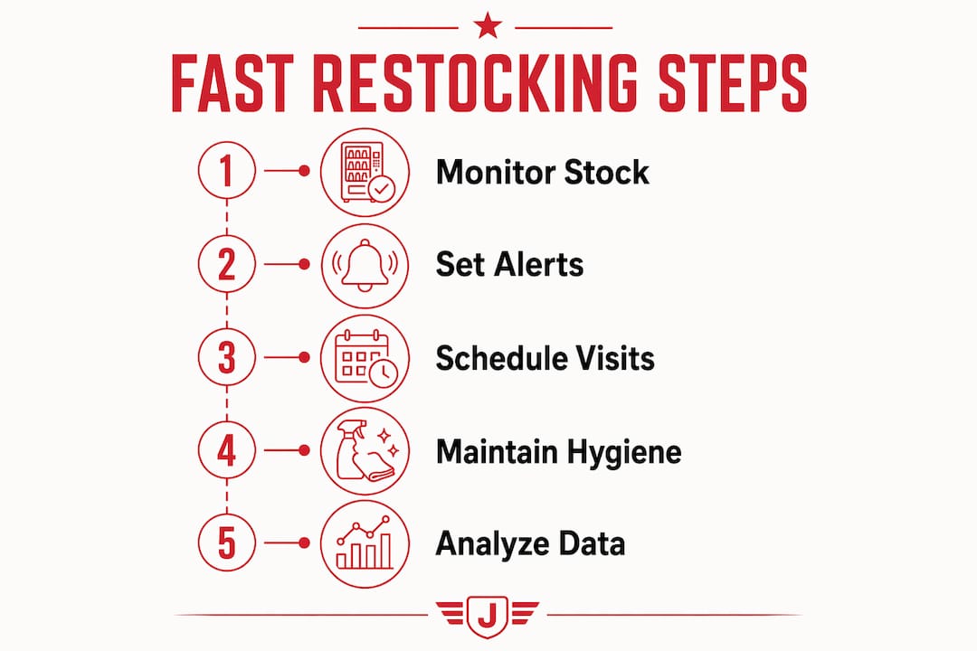 Infographic illustrating fast restocking process