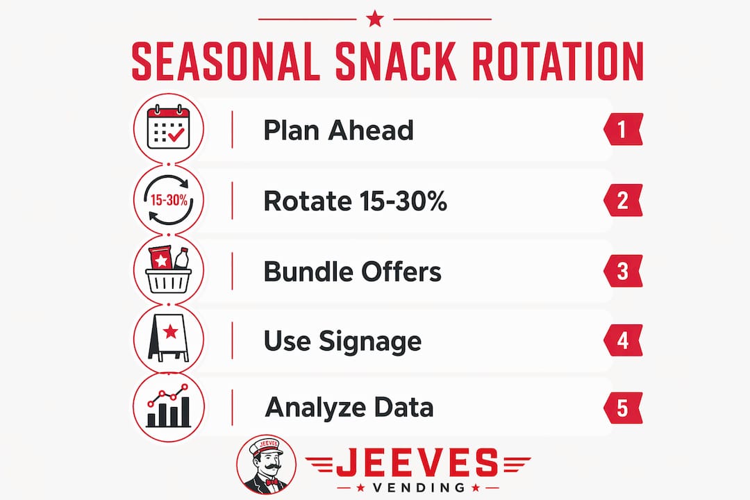Infographic illustrating seasonal snack rotation process