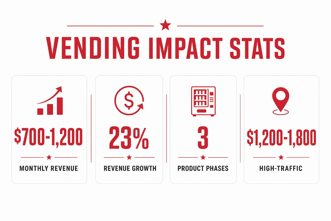 Infographic showing vending variety revenue and growth statistics