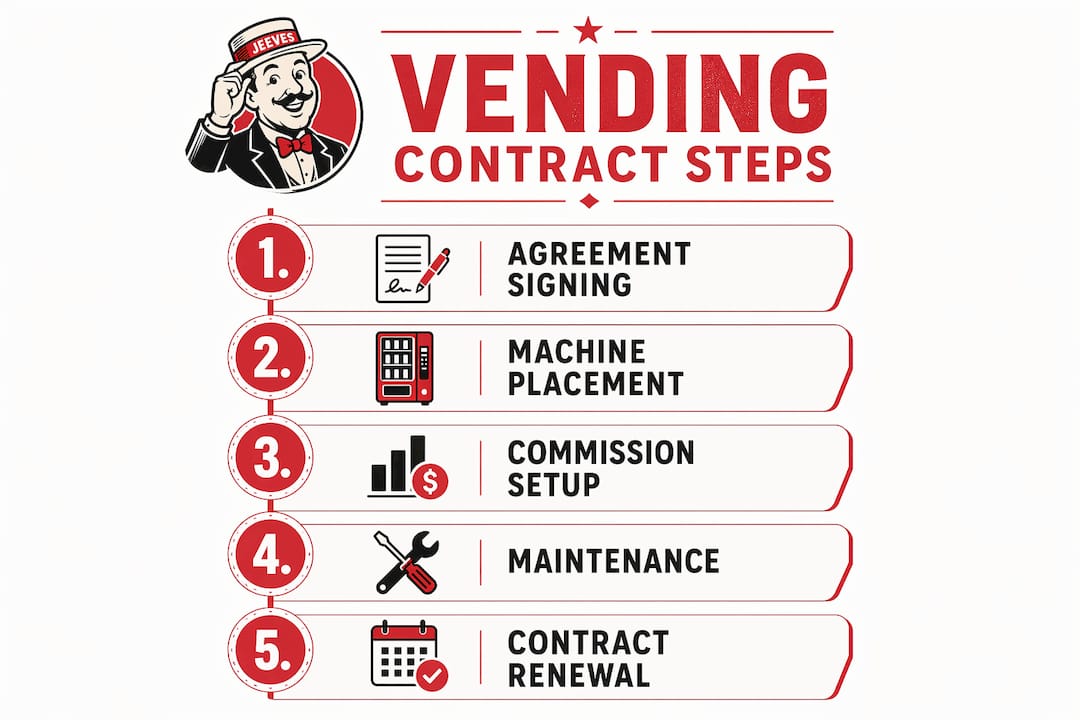 Infographic outlining vending contract key steps