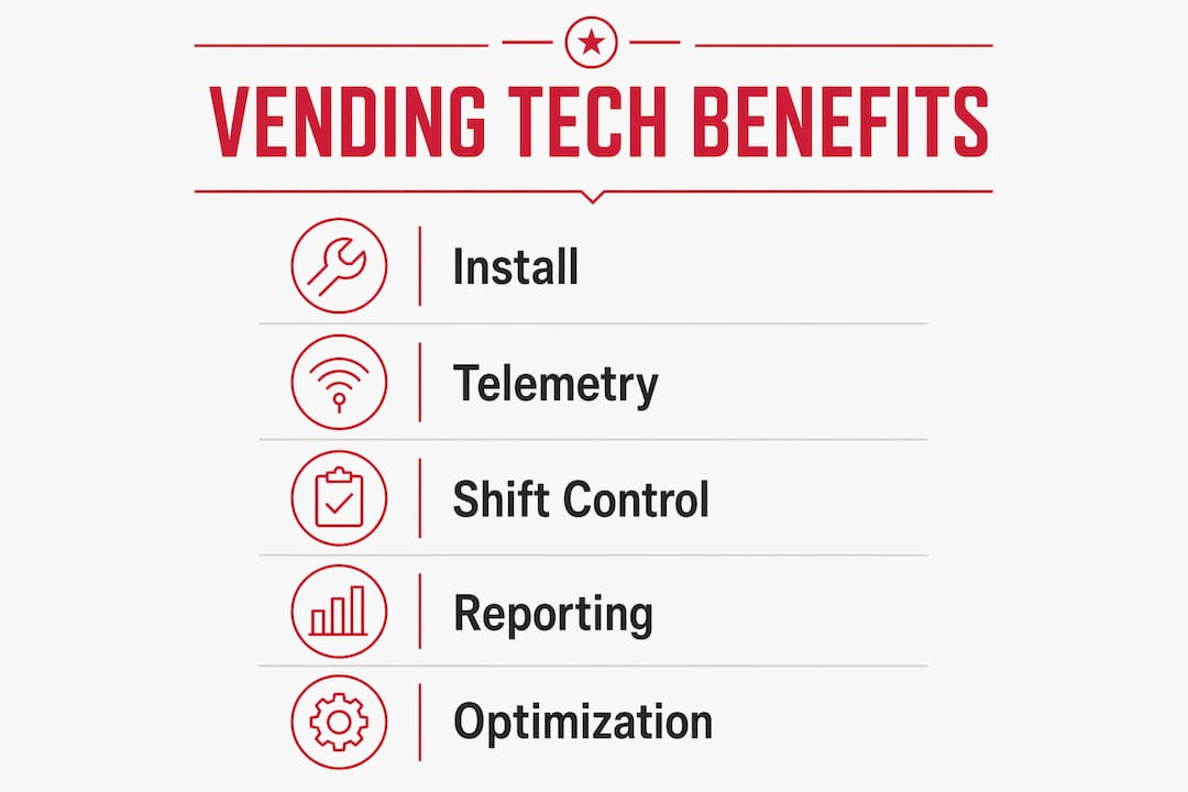 Infographic illustrating vending technology benefits