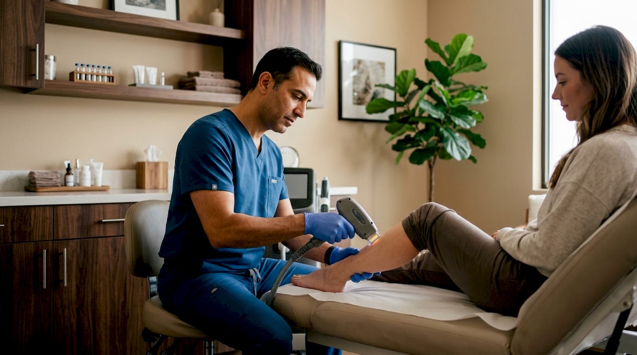 Close-up diode laser hair removal treatment