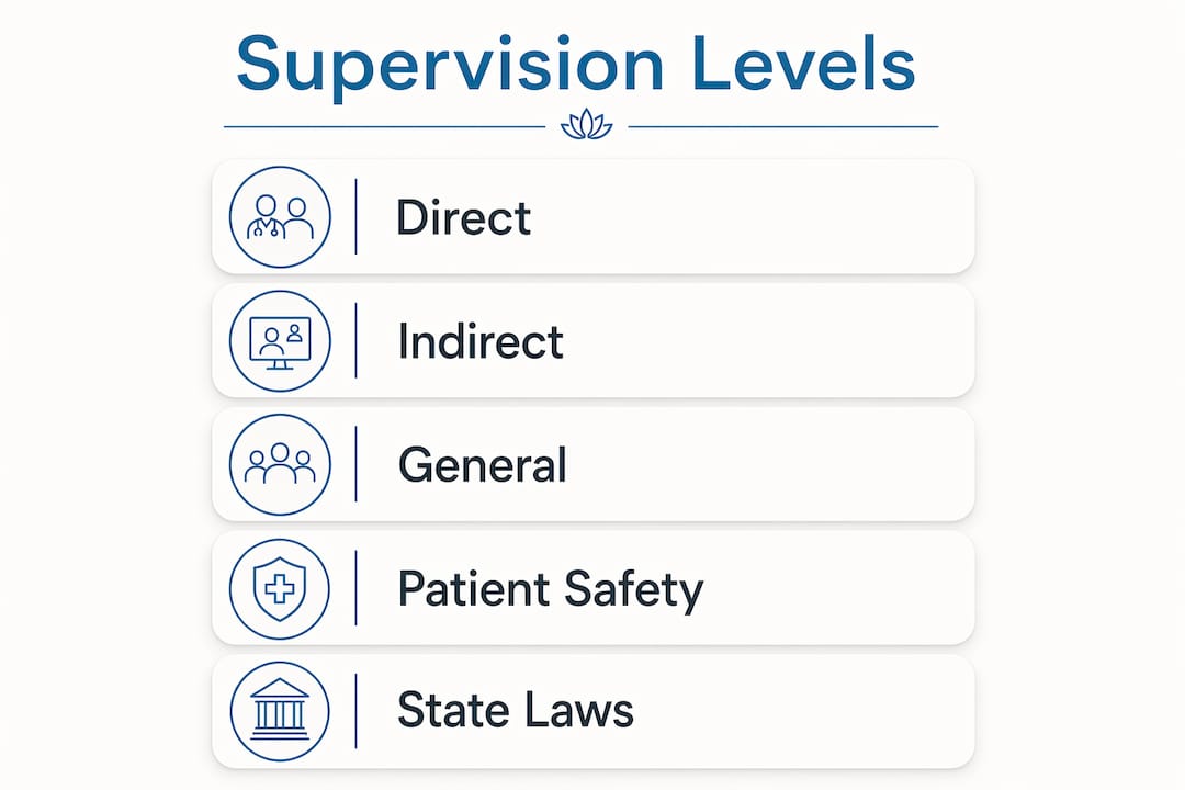 Infographic illustrating medical supervision levels in skincare