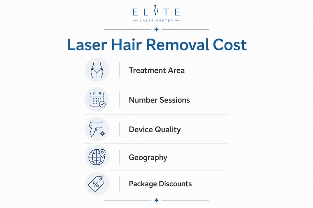 Infographic outlining factors affecting laser hair removal cost