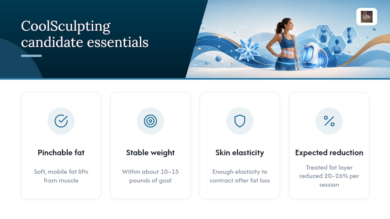 Diagram of CoolSculpting fat reduction percentages