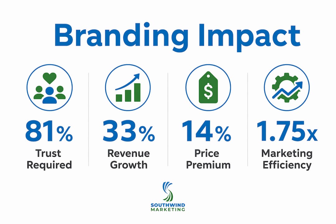Infographic with key branding statistics for small business