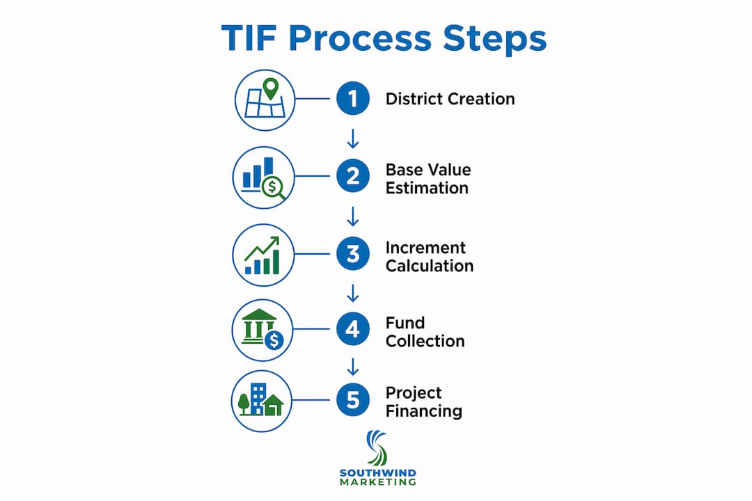 Infographic illustrating TIF process steps