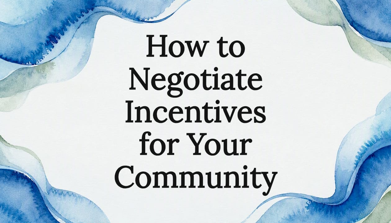 How to Negotiate Incentives for Your Community