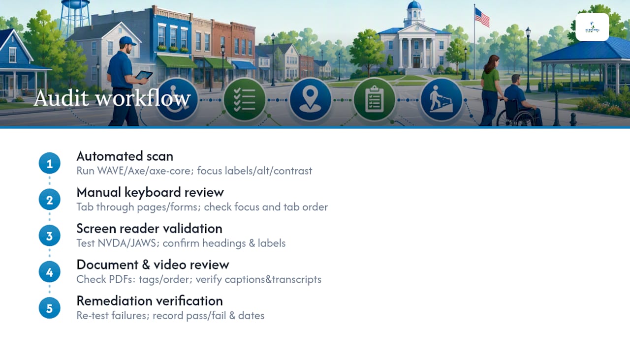 Diagram of ADA audit workflow steps