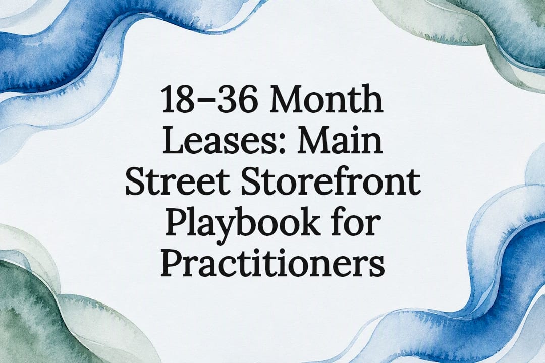 18–36 Month Leases: Main Street Storefront Playbook for Practitioners