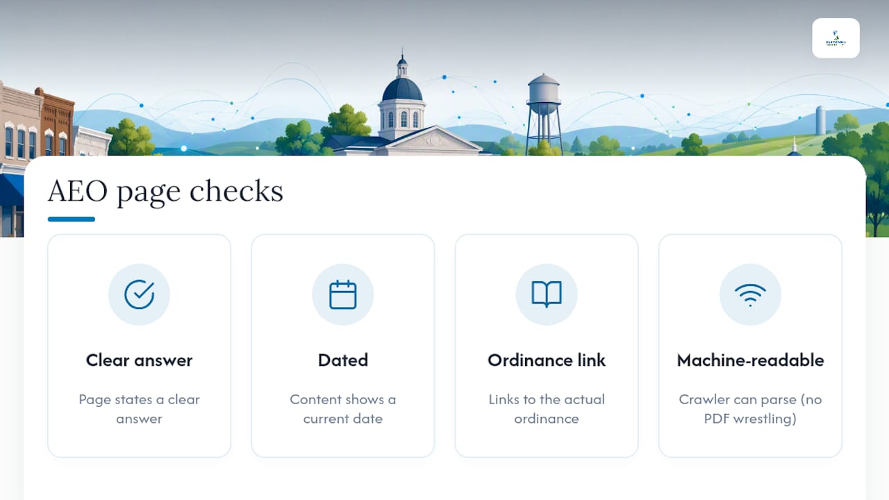 Four checks for AEO-ready government pages
