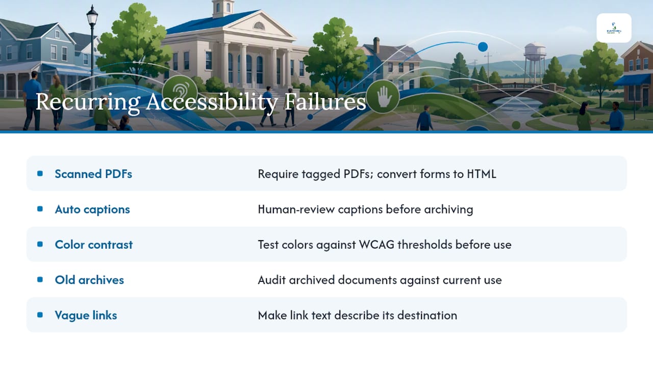 Five municipal accessibility mistakes and fixes