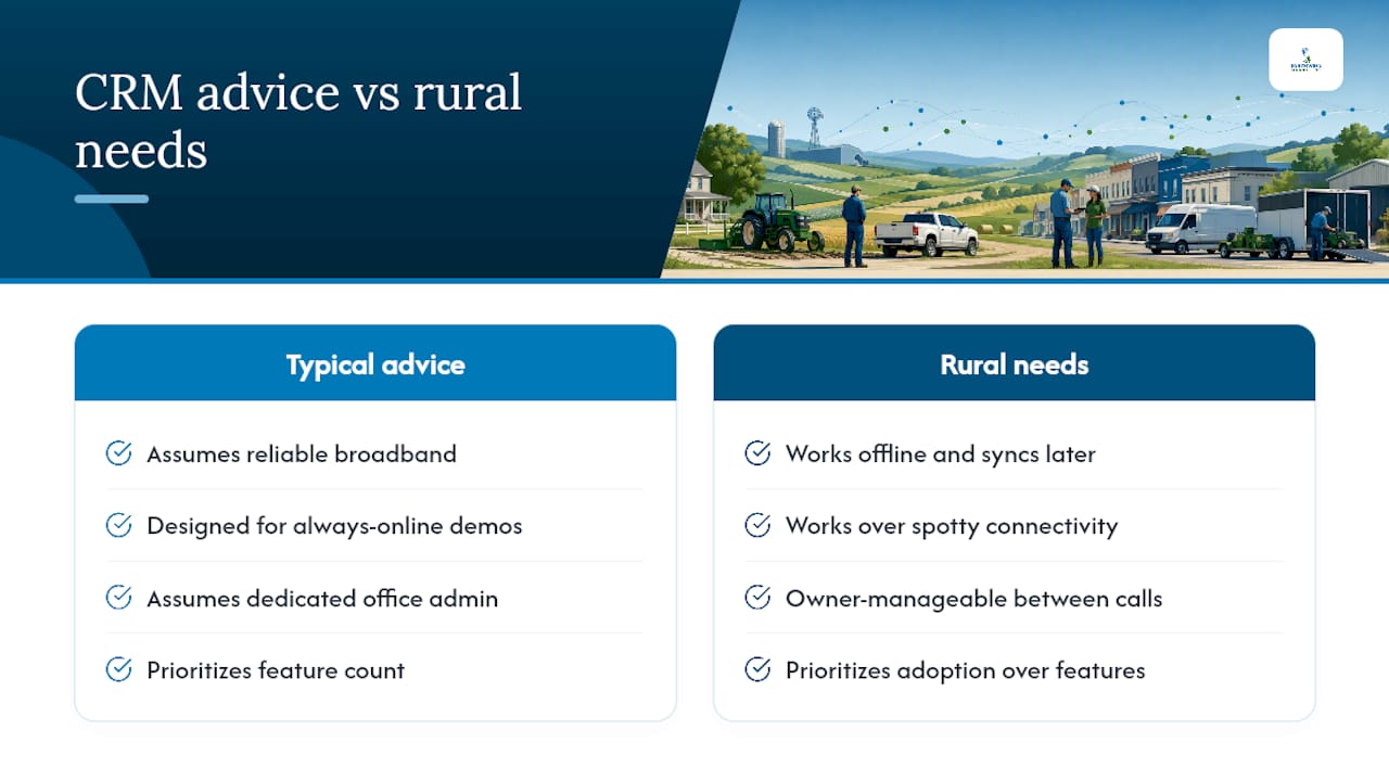 What Rural Service Businesses Get Wrong About CRM Software — overview diagram