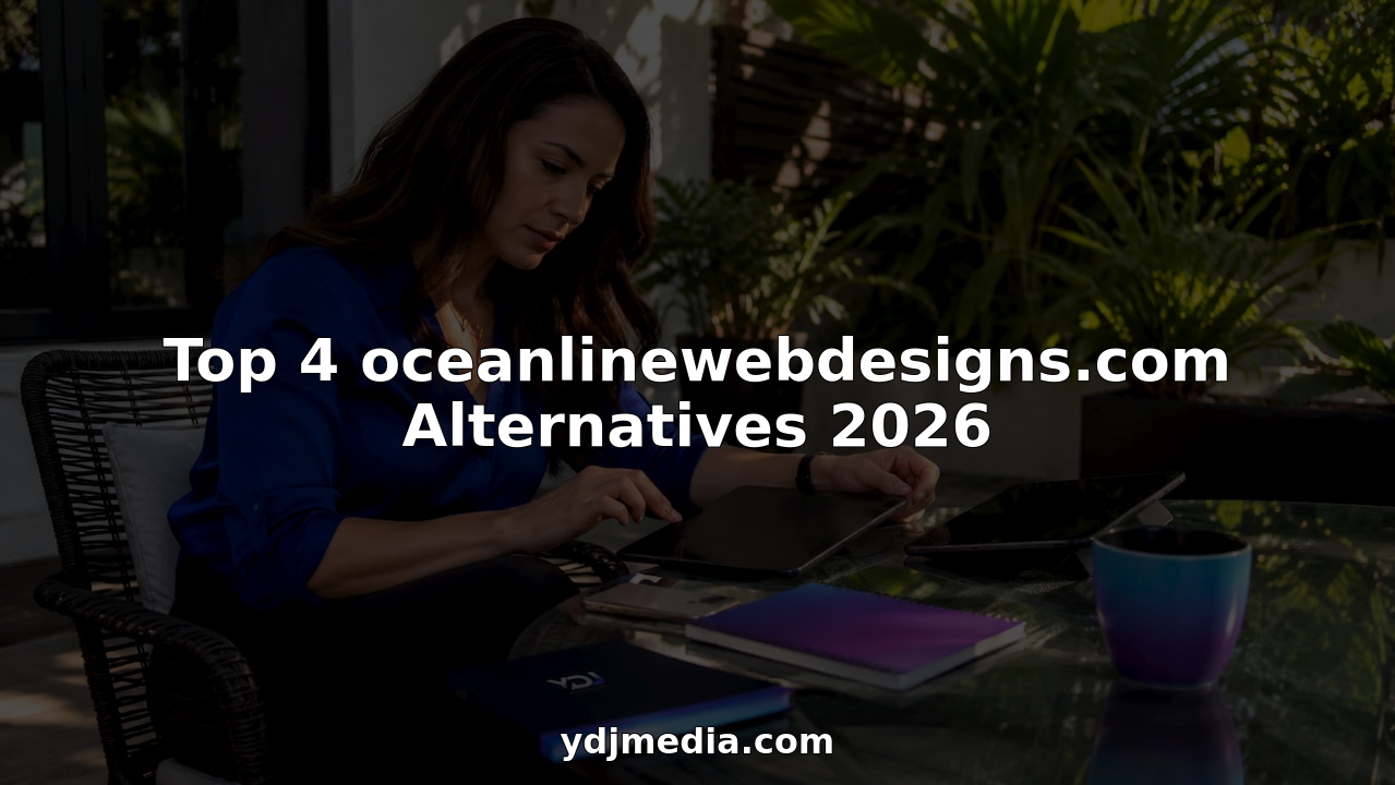 Small business owner comparing website design alternatives on tablets