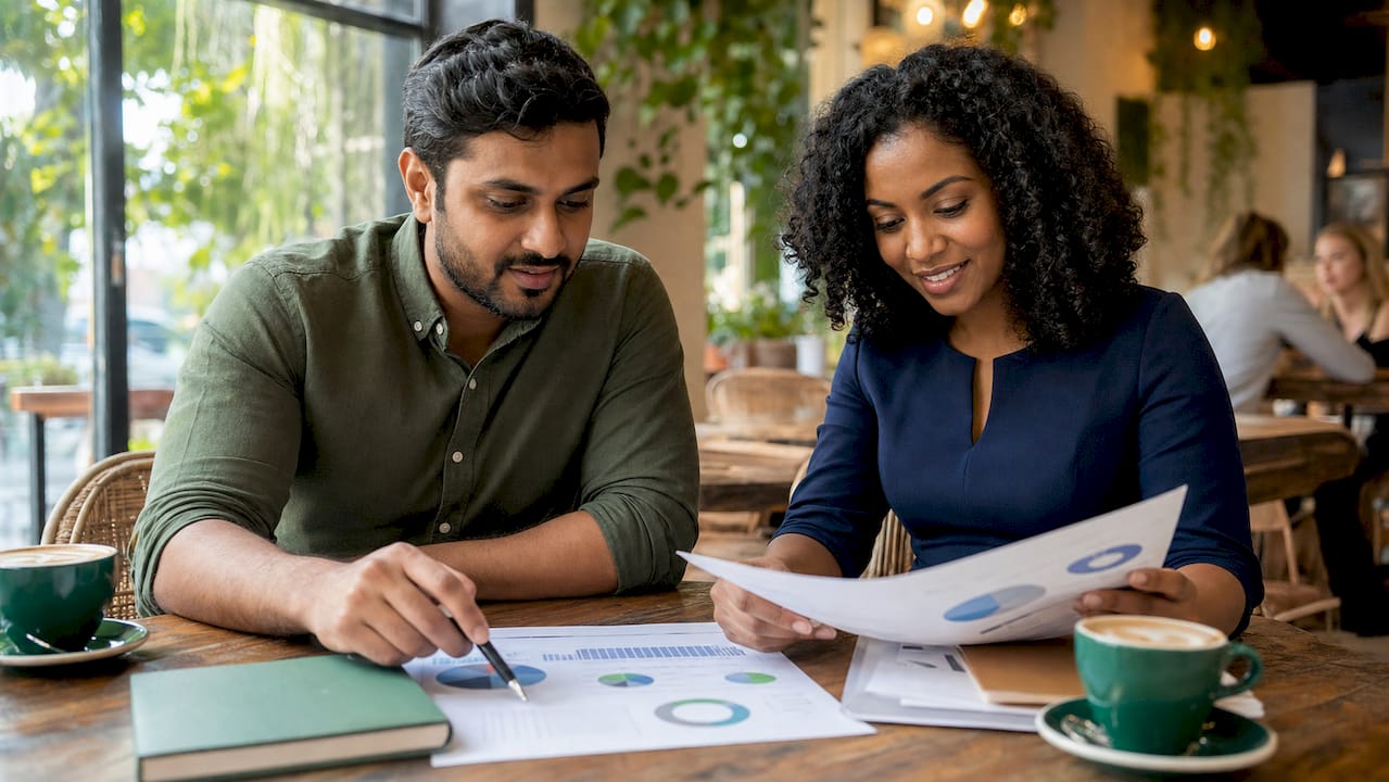 Two professionals discussing business tax planning