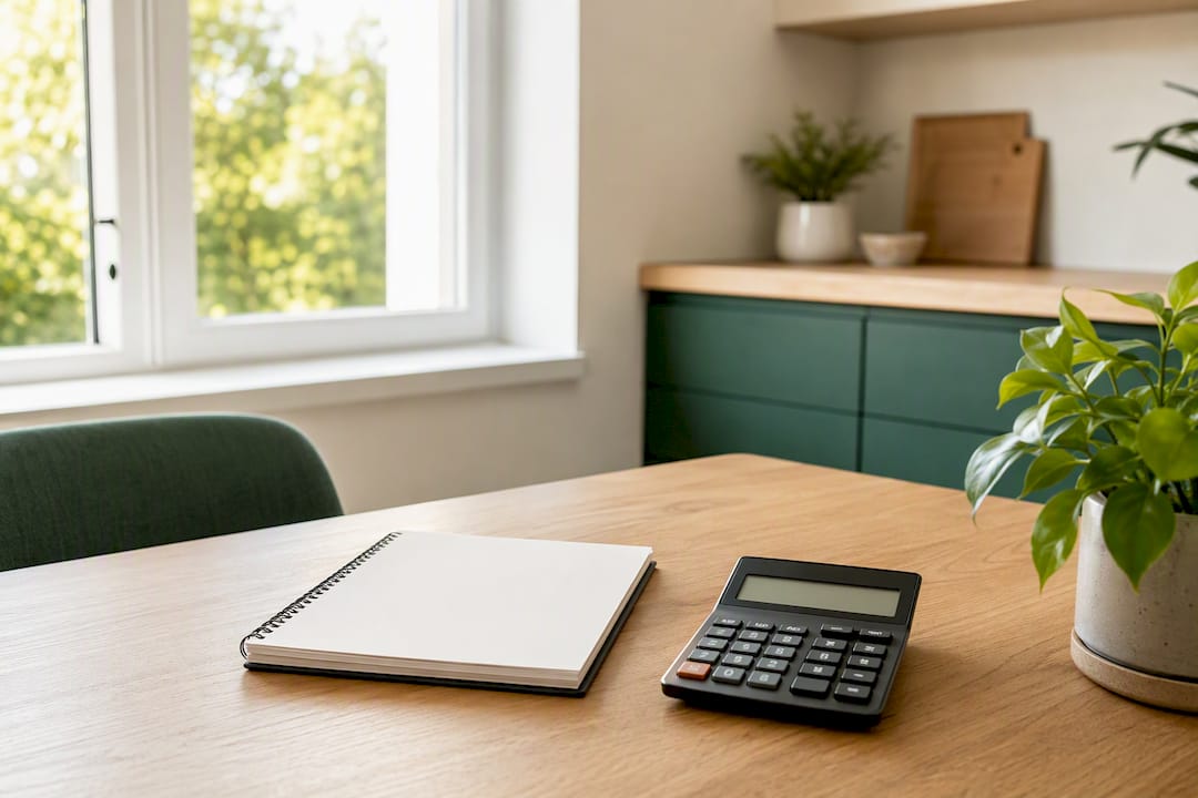 Calculator and business workspace close-up