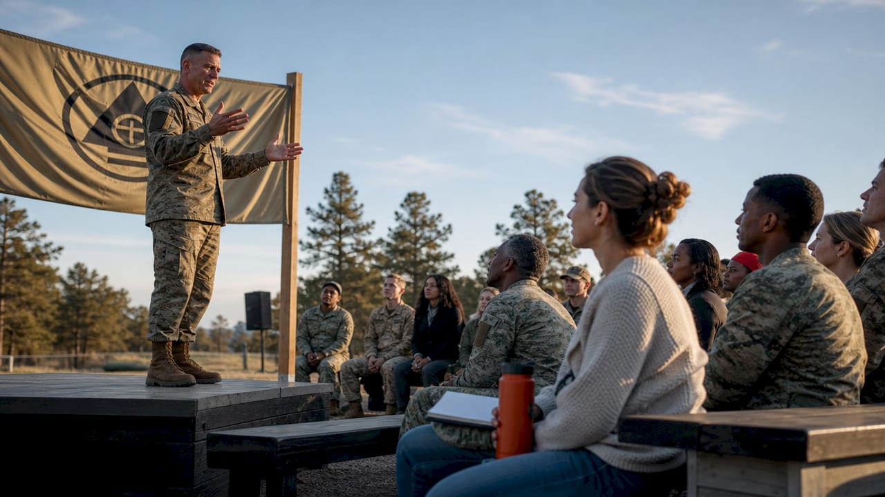 Military leader fostering community cohesion