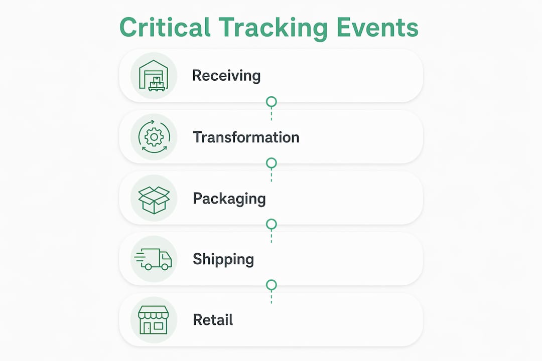 Infographic illustrating key steps in food traceability