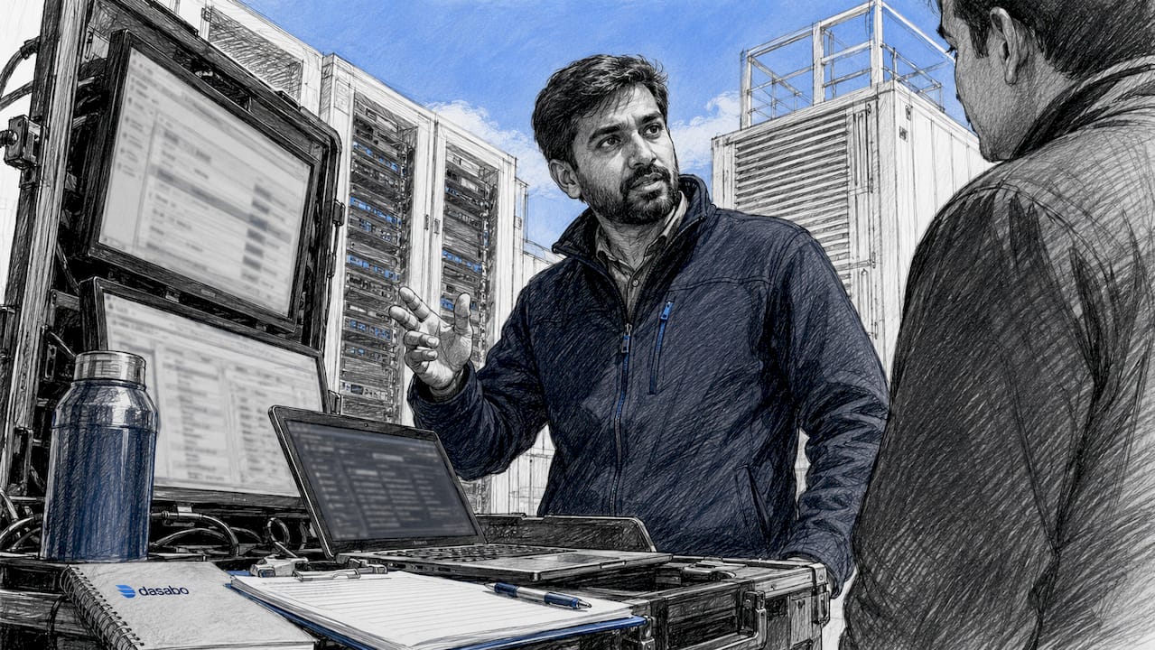 Technician monitoring NVMe SSD performance
