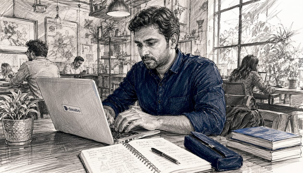 Man managing SSH keys on laptop