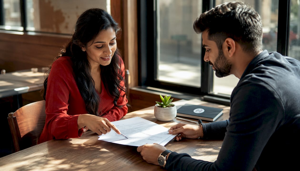 Mortgage advisor and buyer discussing pre-approval