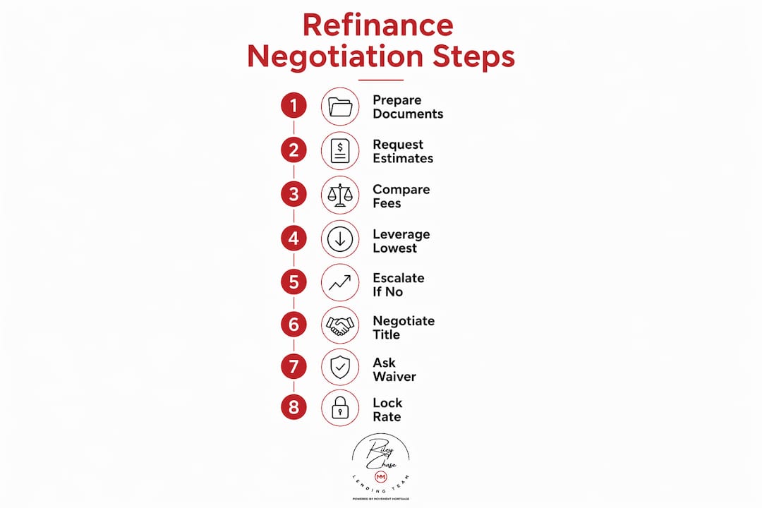 Infographic showing refinance negotiation steps