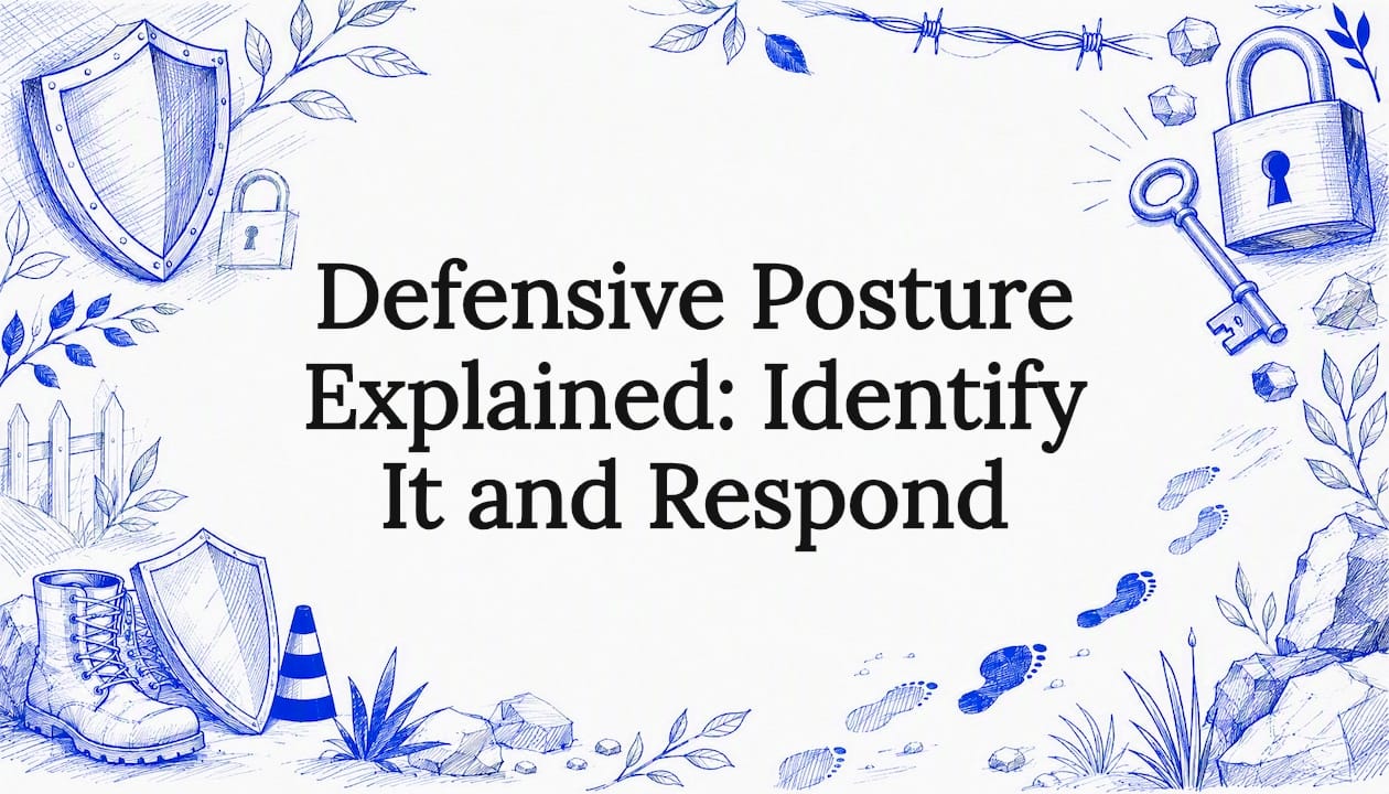 Decorative title card illustration for defensive posture article