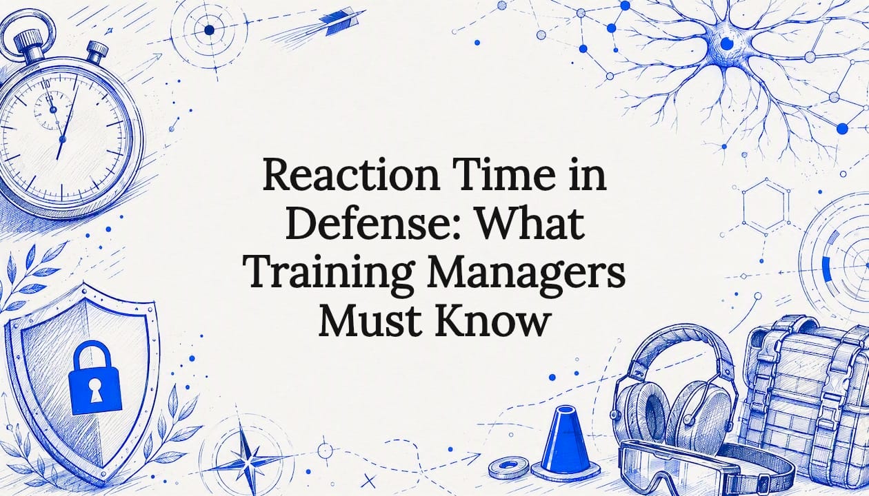 Decorative title card illustration for reaction time in defense article