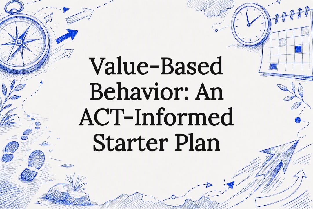 Decorative illustrated title card for value-based behavior article