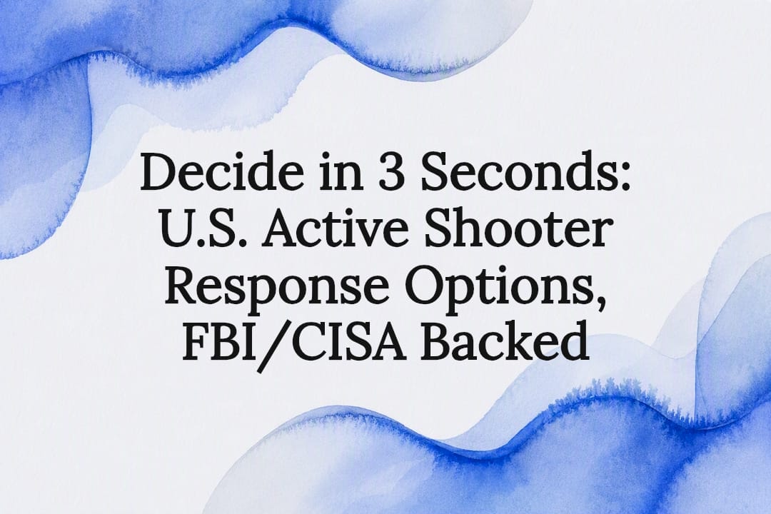 Decide in 3 Seconds: U.S. Active Shooter Response Options, FBI/CISA Backed