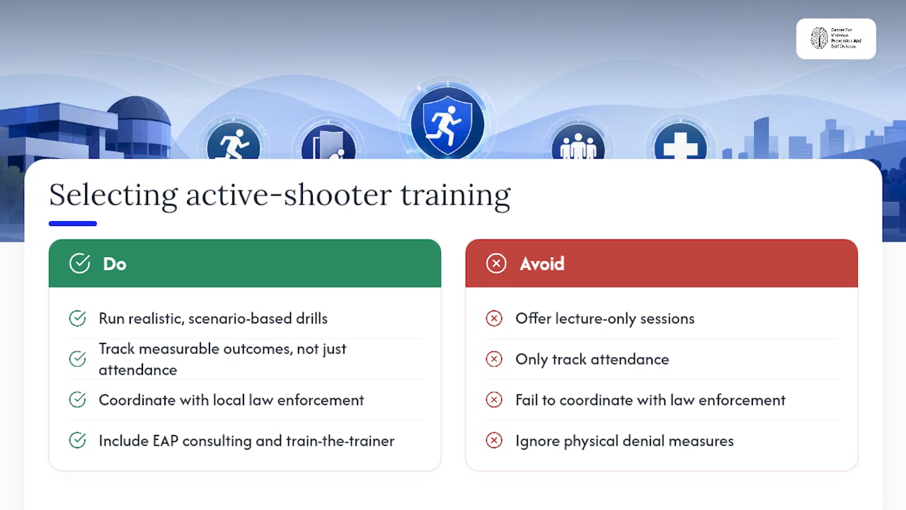 Get Instructor-Led Active Shooter Response Training for Your Organization — overview diagram