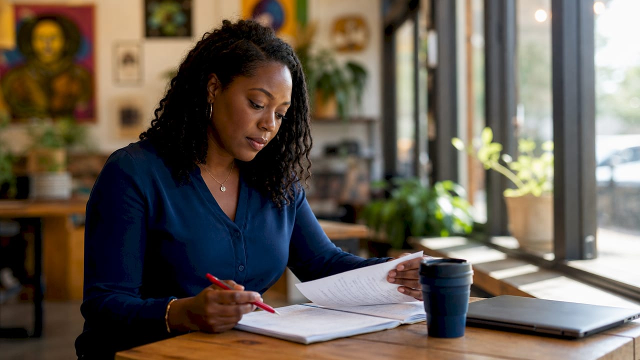 Journalist analyzing news tip notes