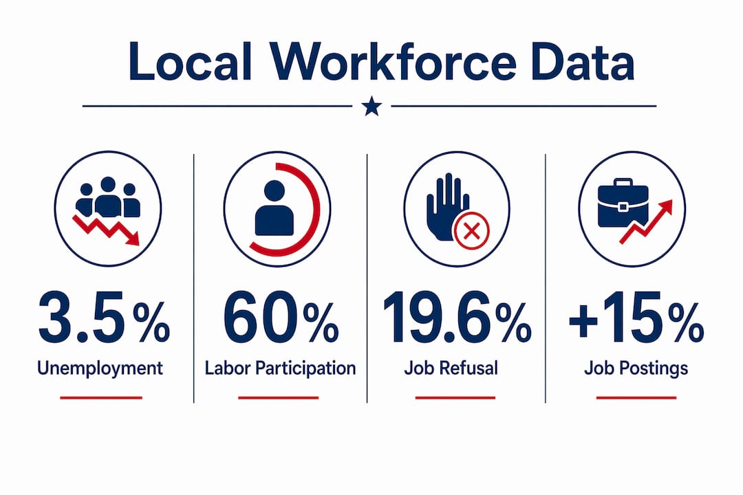 Infographic showing key workforce data statistics