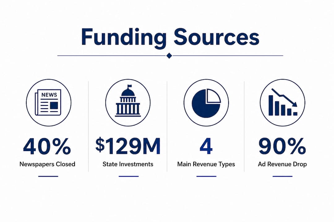 Infographic showing key local media funding statistics