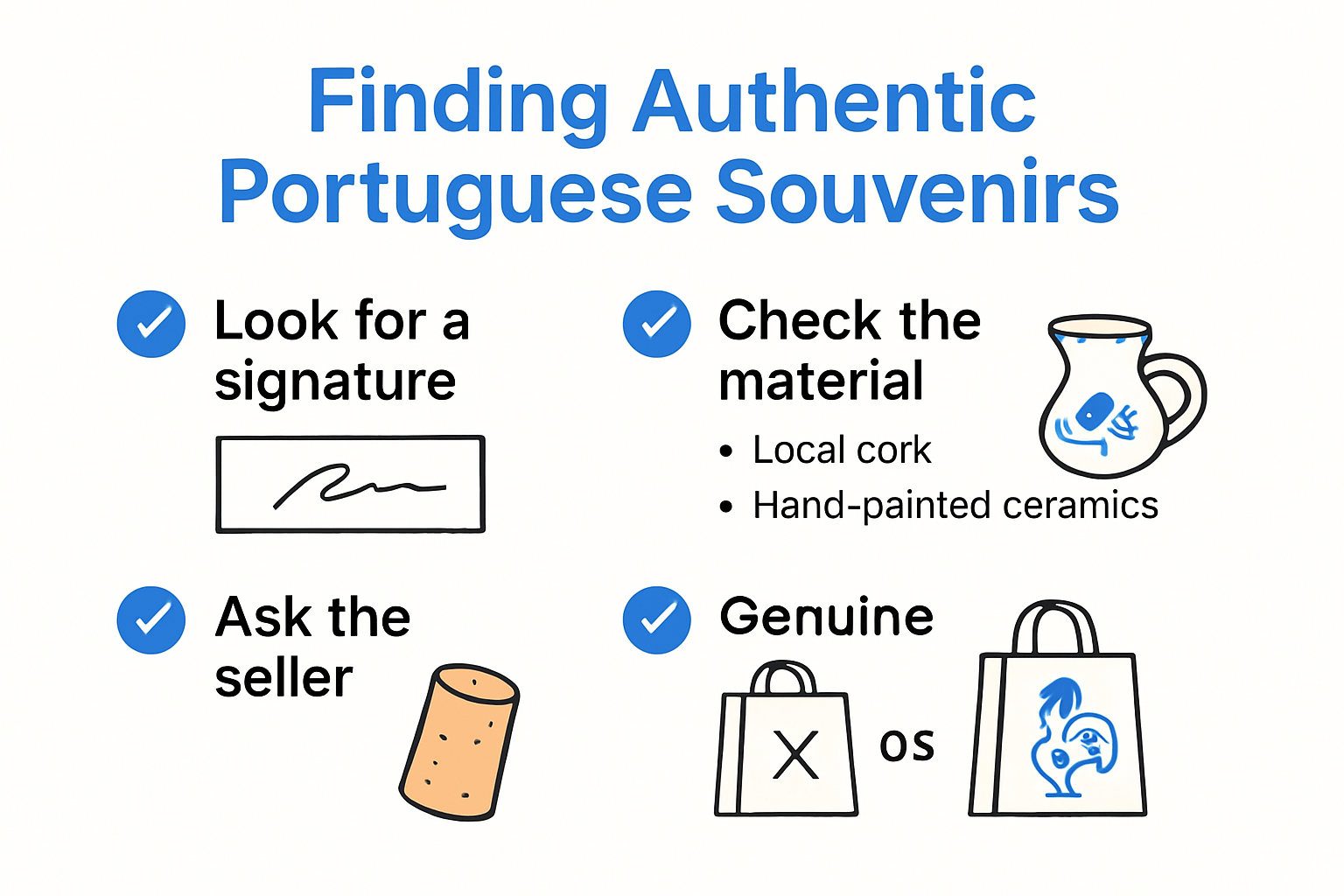 Infographic on identifying authentic Portuguese souvenirs