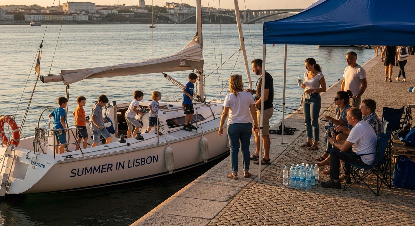 Lisbon July waterfront