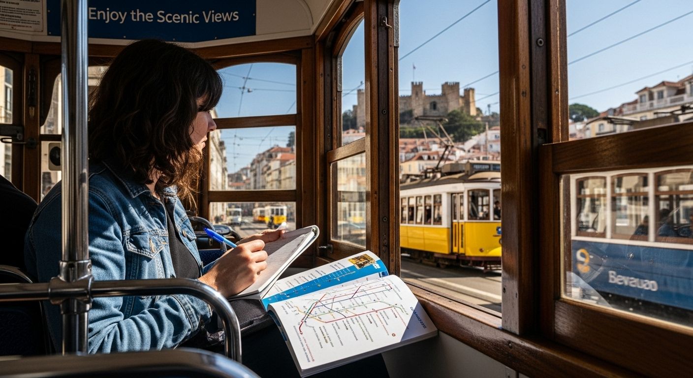 Lisbon tram window view landmarks
