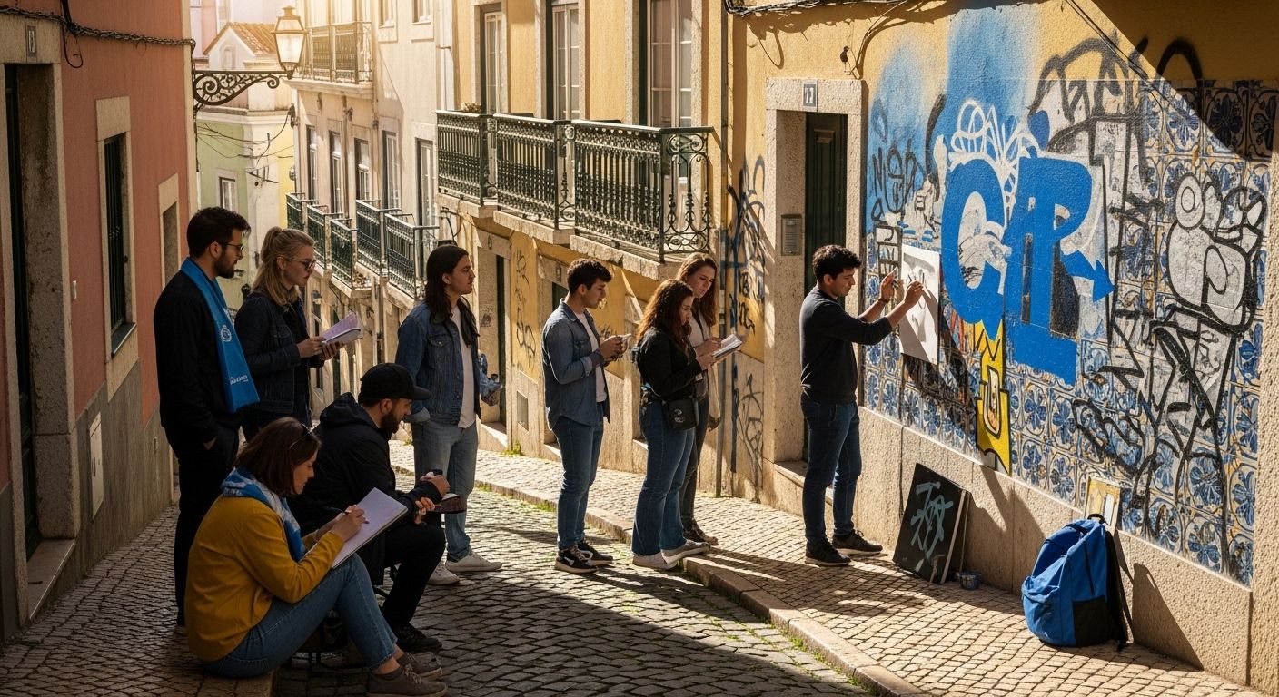Lisbon street art, urban mural, local artist