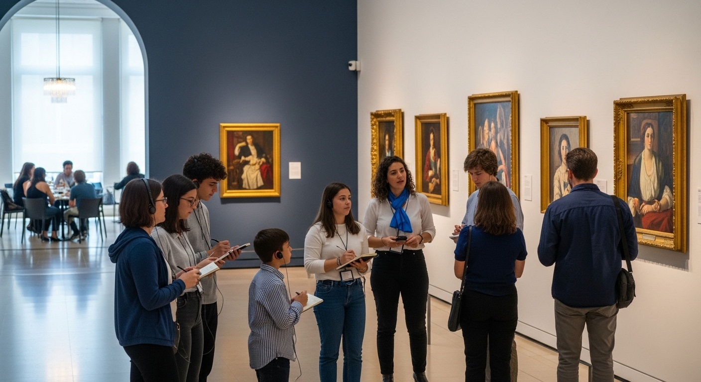 Lisbon art museum, visitors, guided tour