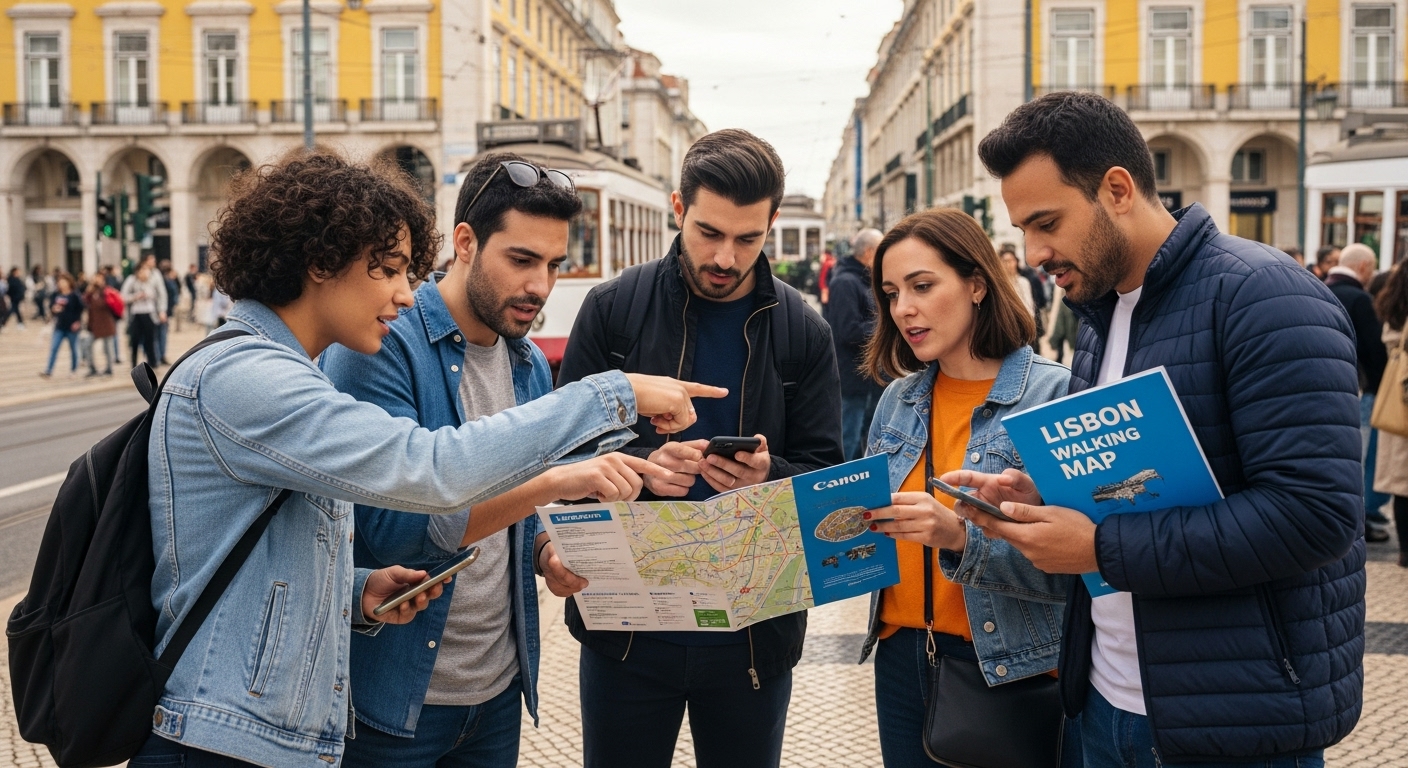 Lisbon walking map tourism