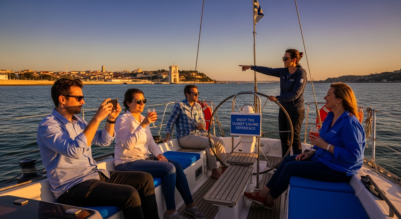 sunset sailing experience Lisbon