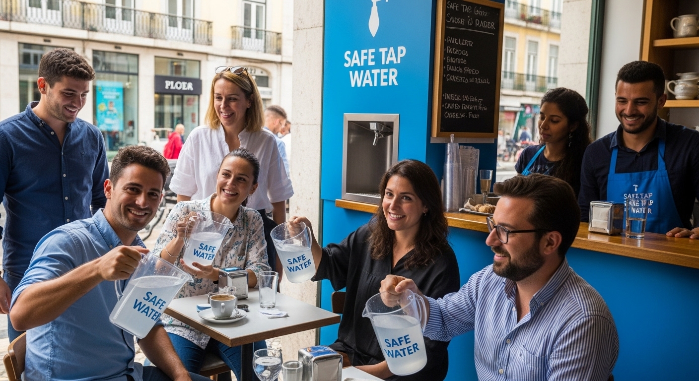 Lisbon café tap water