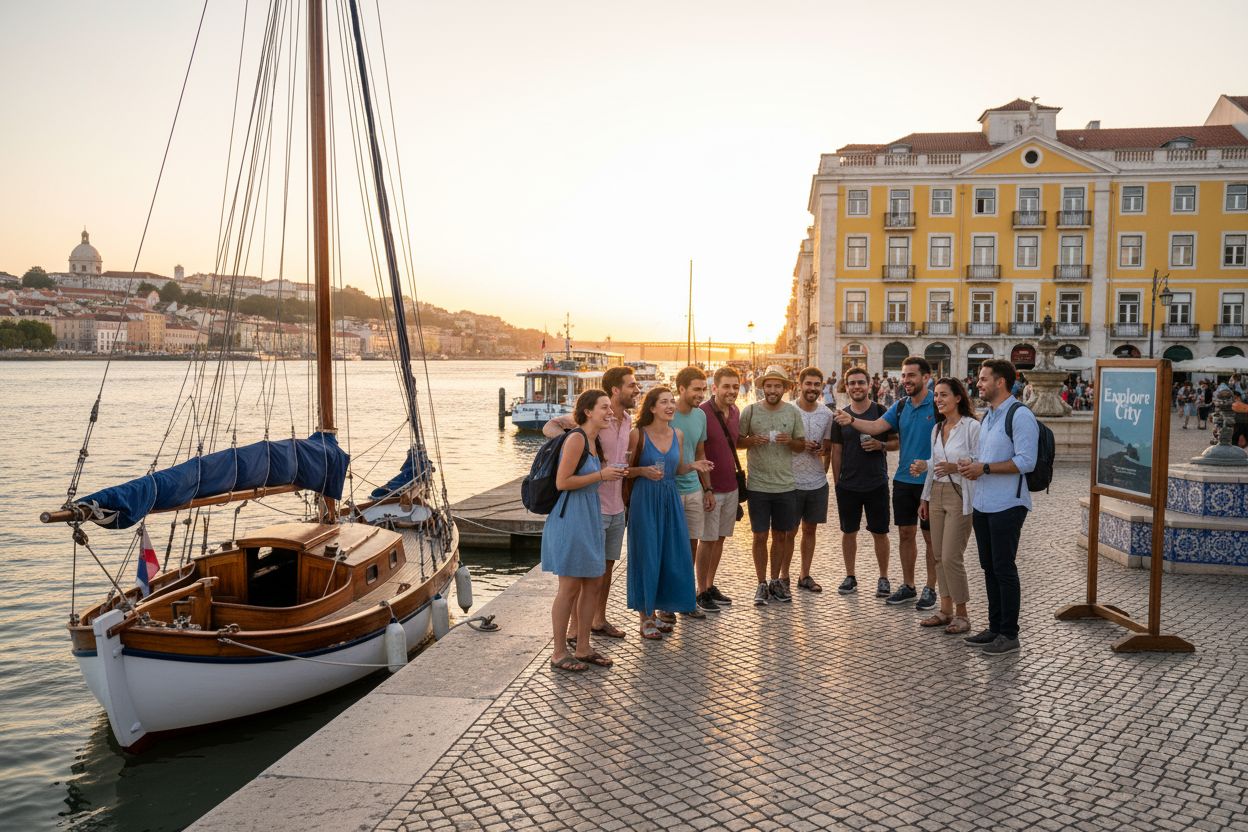 Lisbon sailing walking cityscape