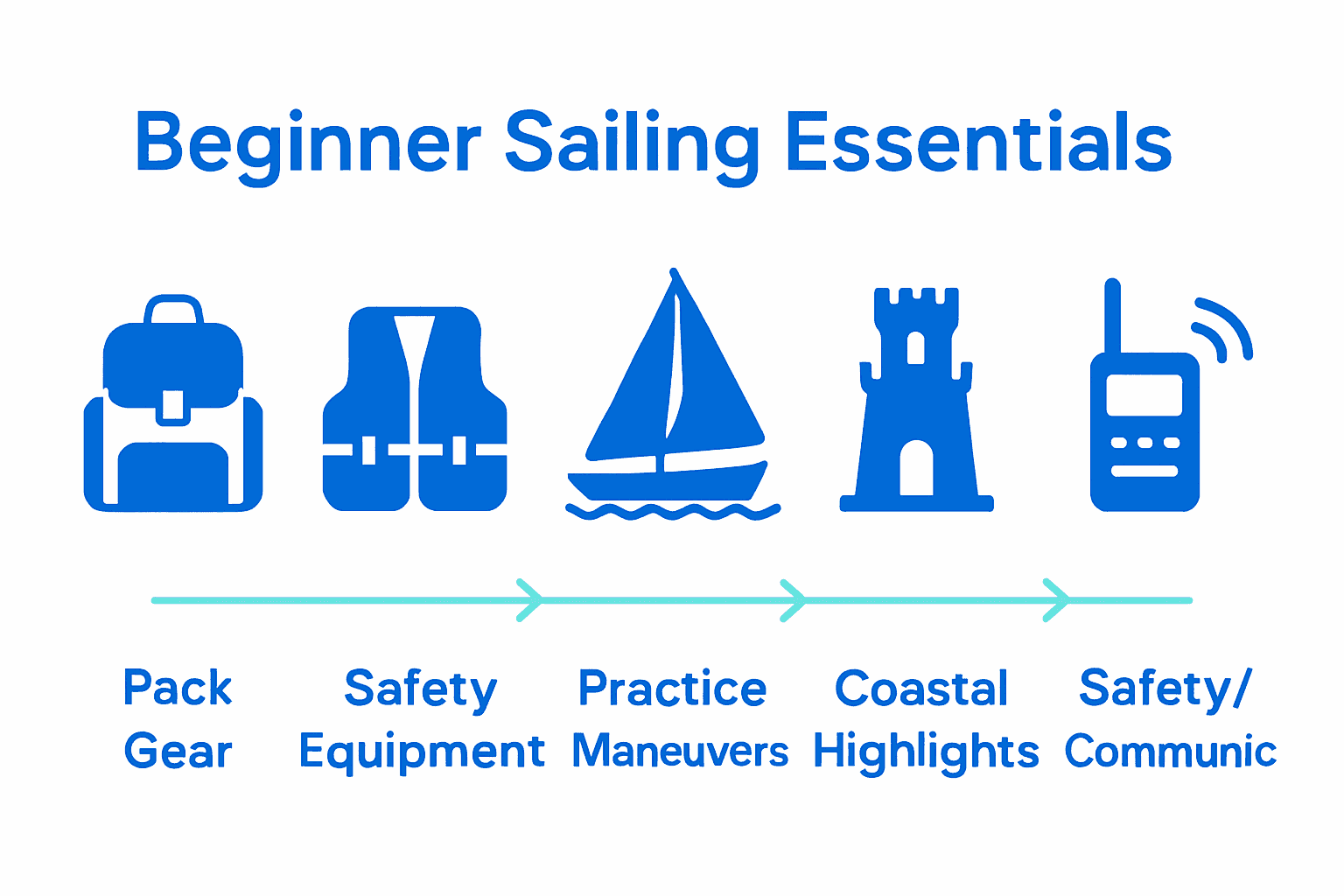 Infographic of five sailing essentials for beginners