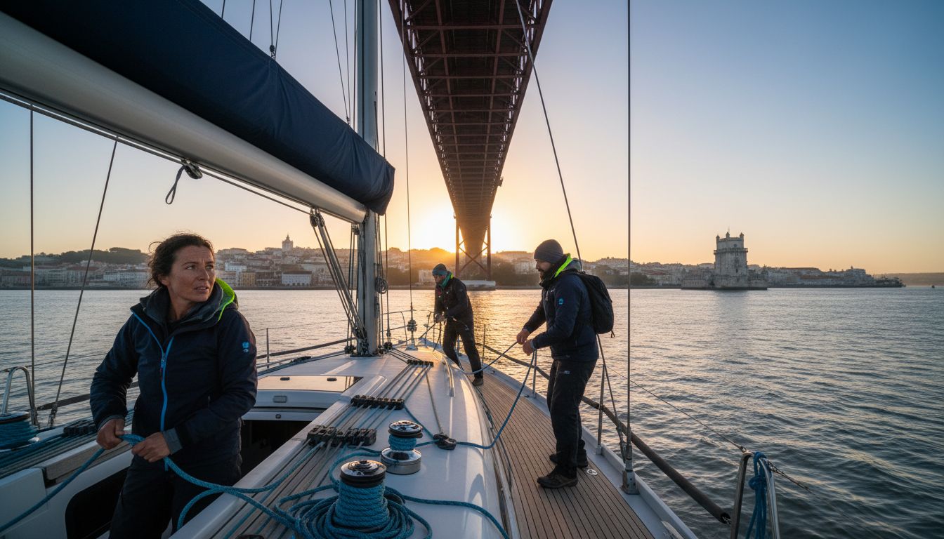 Lisbon sailing sunrise